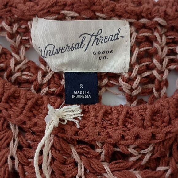 Universal Thread Open Knit Sweater NEW S Clay Pullover Crochet Asymmetric Rustic - Picture 11 of 16